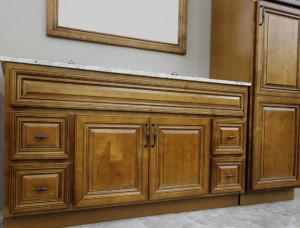 Charleston Coffee Glaze Bathroom Vanity, Mirror, and Linen Cabinet